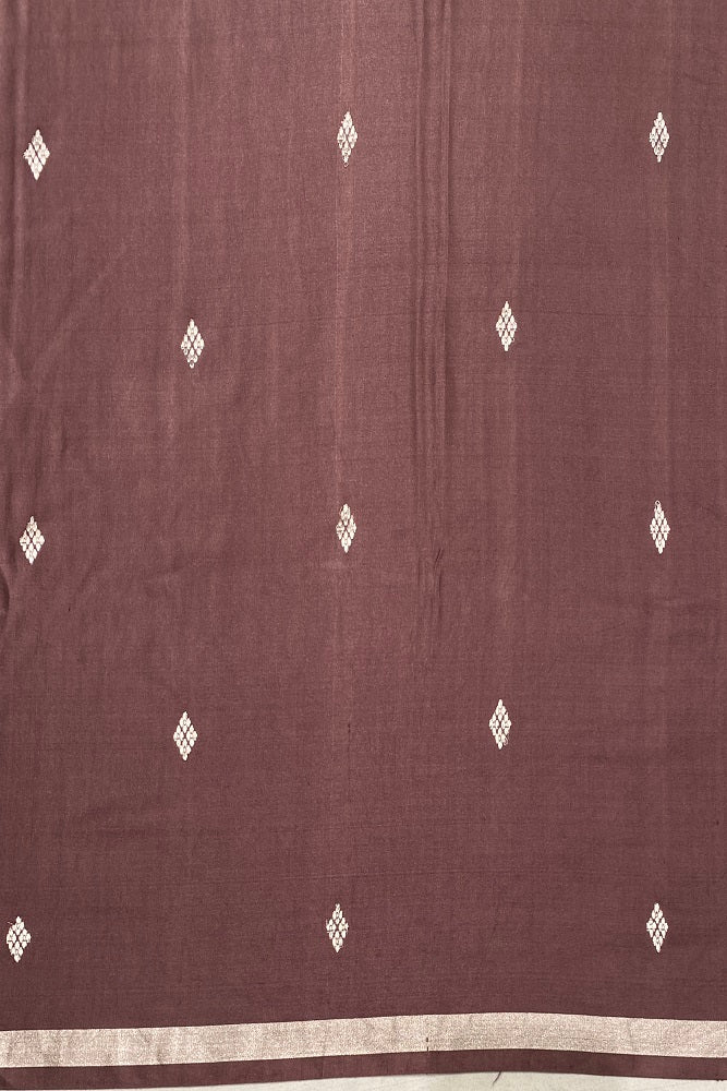 Brown Mashru Silk Banarasi Kadwa Handloom Saree, With Blouse