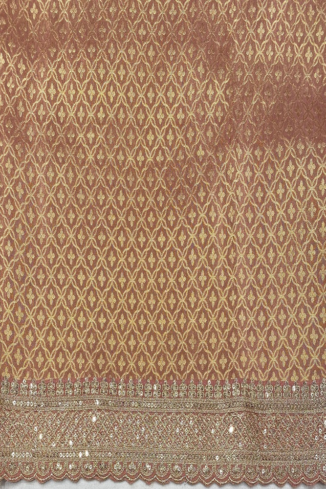 Gold Tissue Saree Embroidery Border, With Blouse