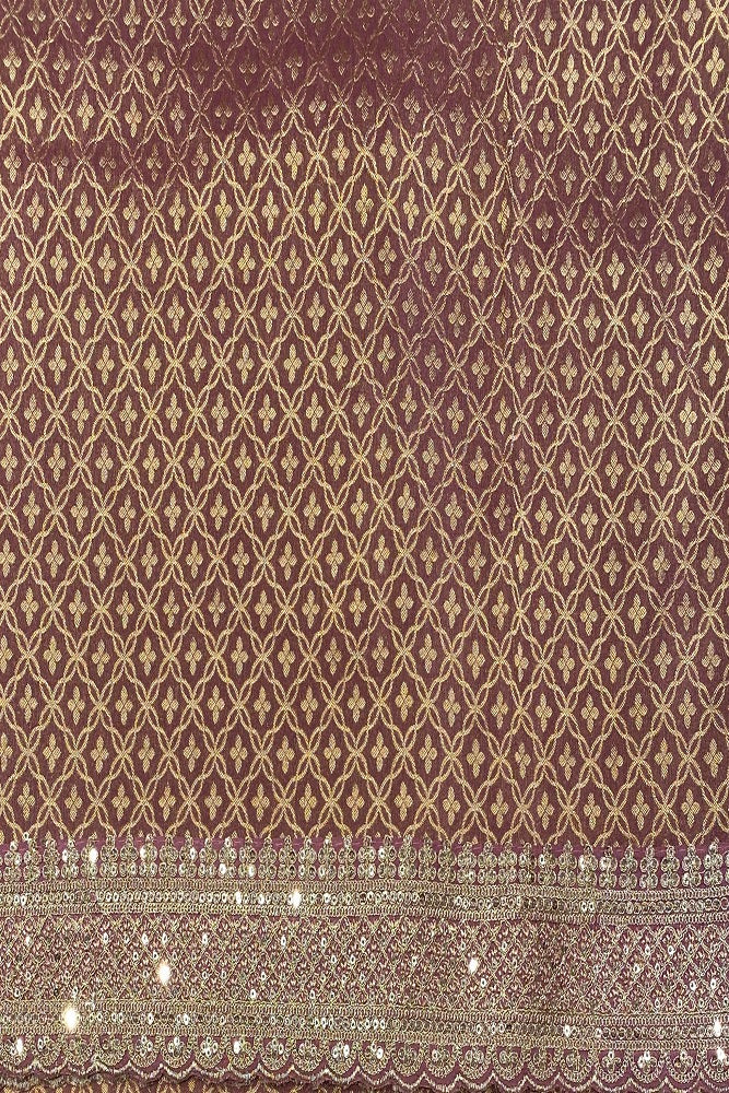 Mauvis Gold Tissue Saree Embroidery Border, With Blouse