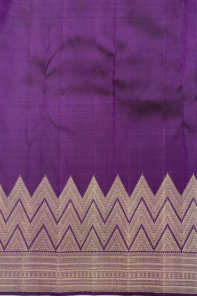 Voilet Colour Pure Kanjeevaram Silk Saree, With Blouse