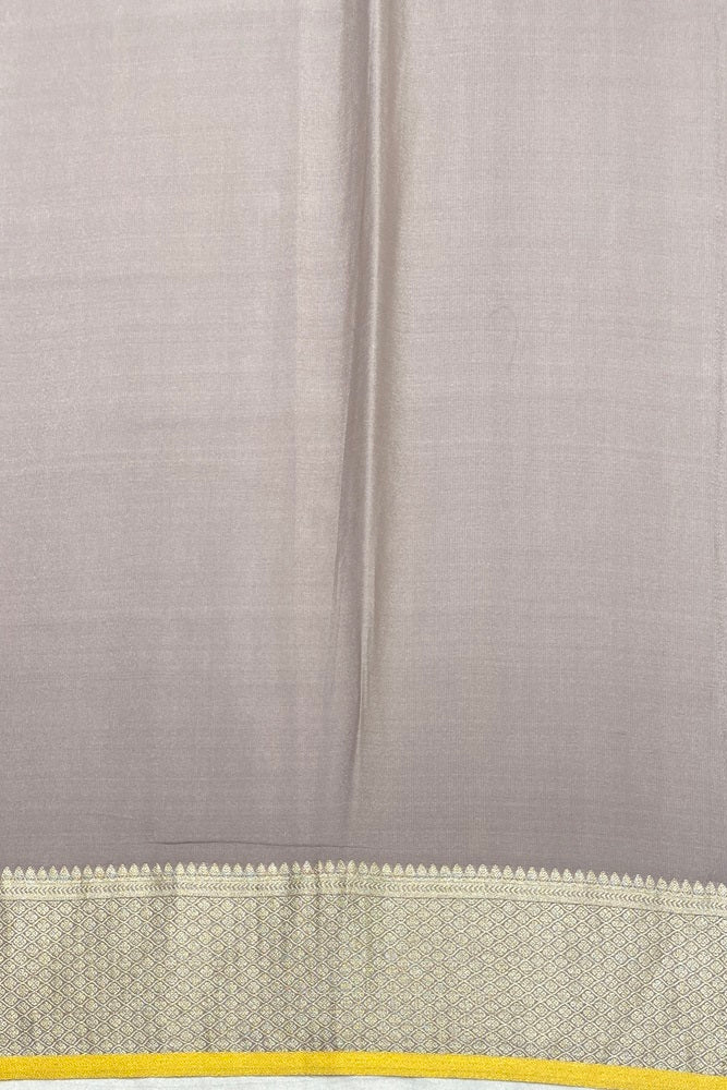 Ash Brocket Crepe Silk, Party Wear Saree, With Blouse Piece