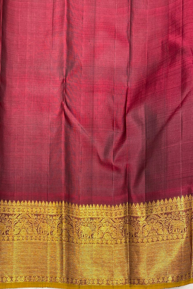 Teal Colour Pure Kanjeevaram Silk Saree, With Blouse