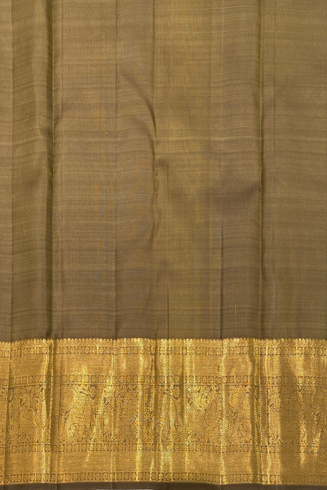 Mehendi Green Colour Pure Kanjeevaram Silk Saree, With Unstich Blouse
