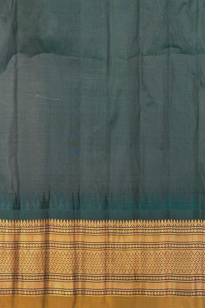 Beige Gadwal Silk Saree with unstiched blouse from Saarang Sarees, traditional Indian attire with intricate design details.