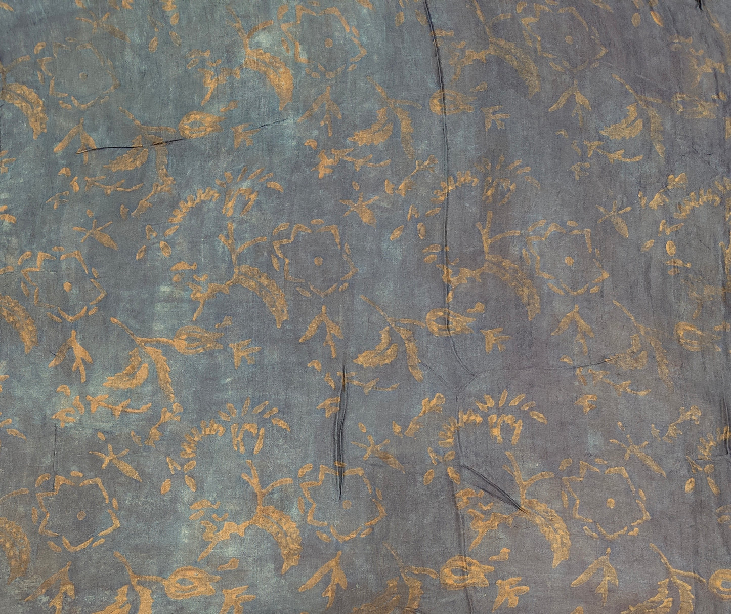 Blue & Yellow Pure Modal Silk Ajrakh Printed Saree With Unstich Blouse