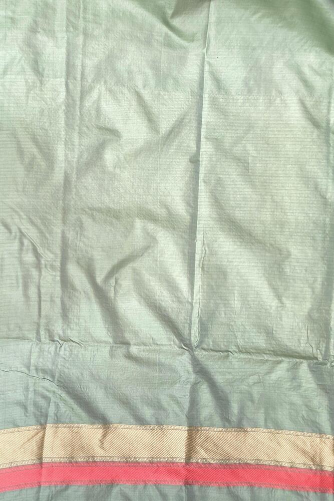 Greyish Blue & Multi Banarasi Silk Saree With Patola Concept, With Unstiched Blouse
