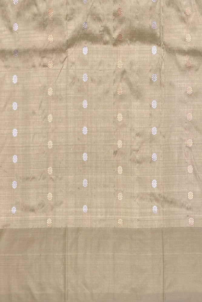 Sea Green Katan Banarasi Saree Hand Woven Work, With Unstiched Blouse