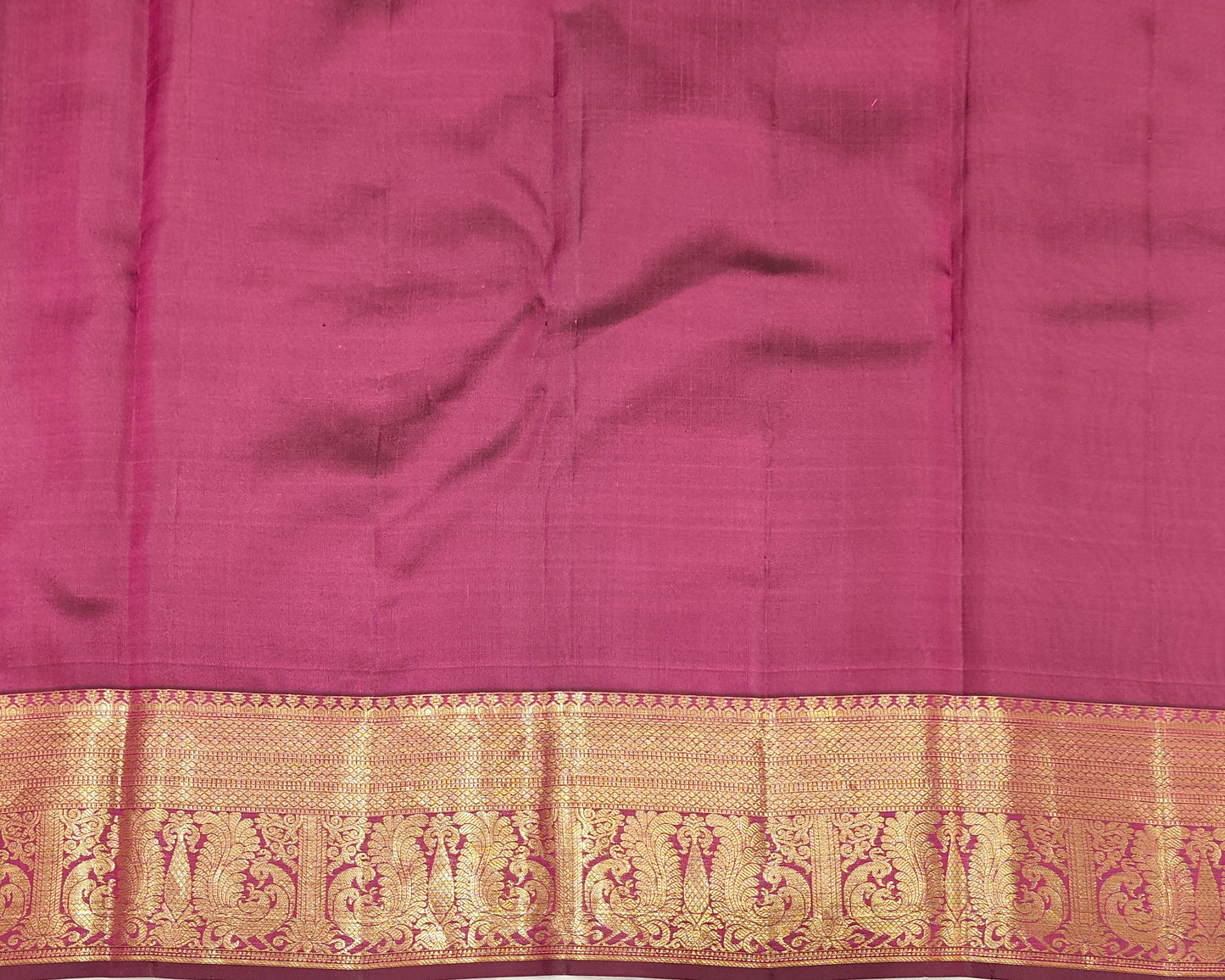 Golden Purple Pure Kanjeevaram Silk Saree, With Unstiched Blouse
