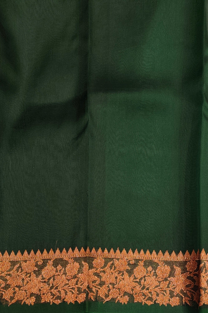 Beige Kora Banarasi Silk Saree, With Unstiched Blouse