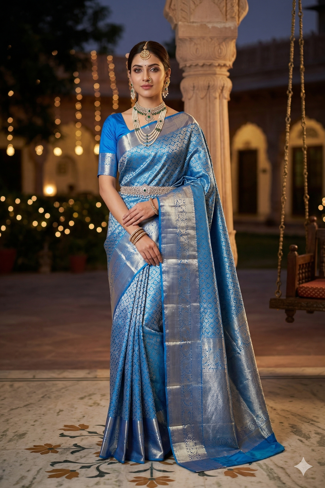 Pure Kanjivaram Silk Saree in Royal Blue