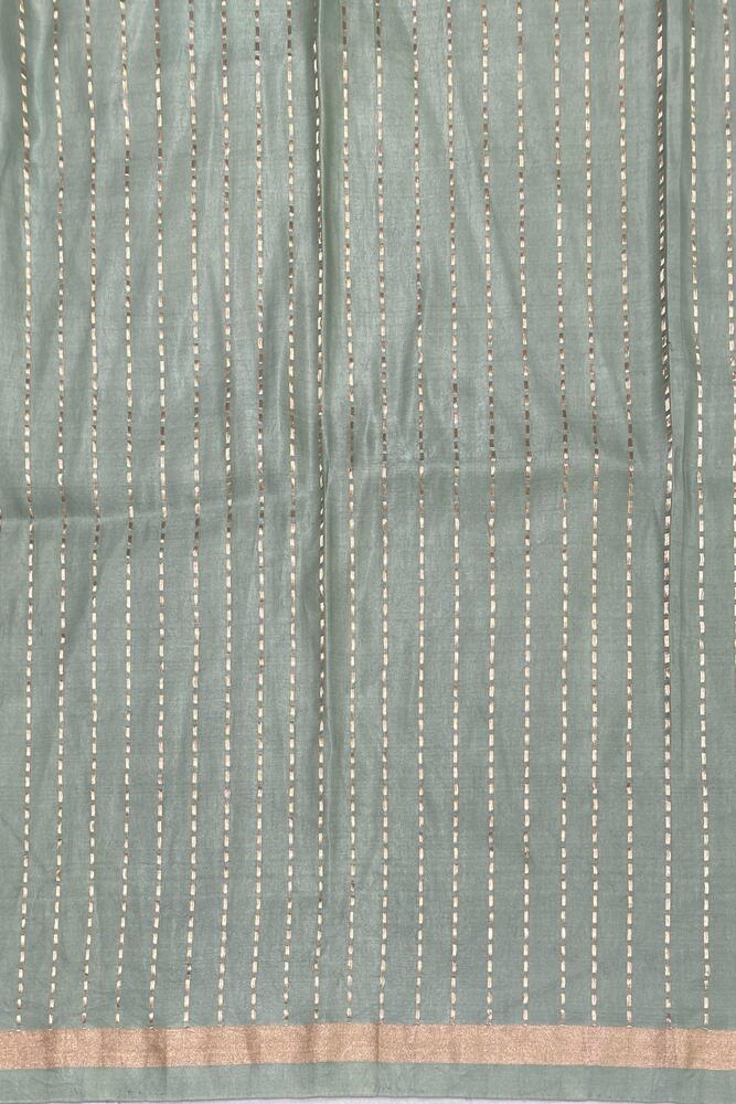 Pastel Blue Mashru Silk Banarasi Handloom Saree, With Unstiched Blouse