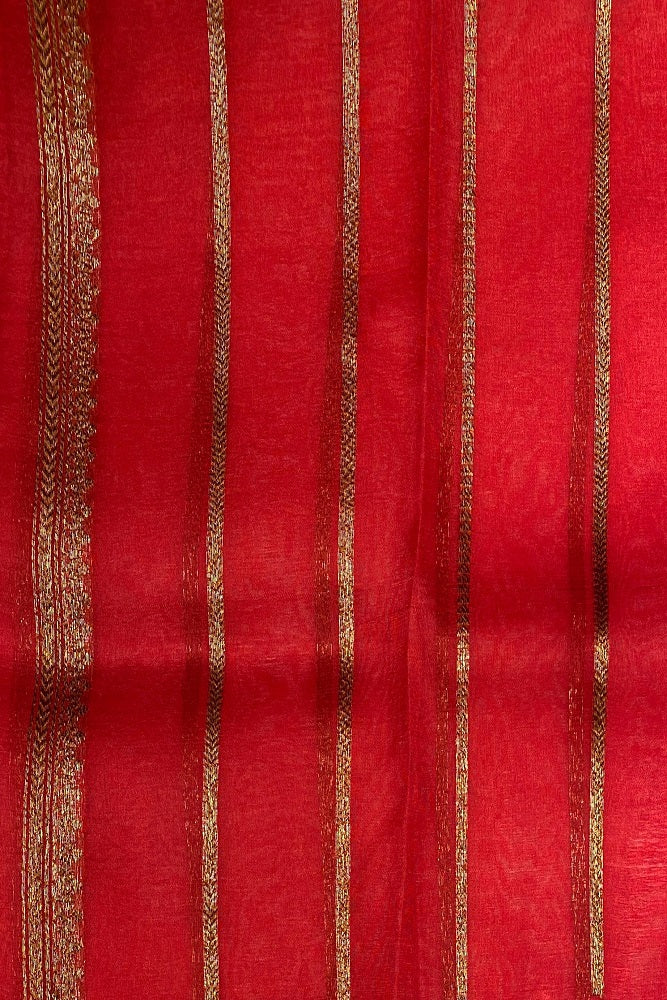 Bottle Green Kora Banarasi Silk Saree, With Unstiched Blouse