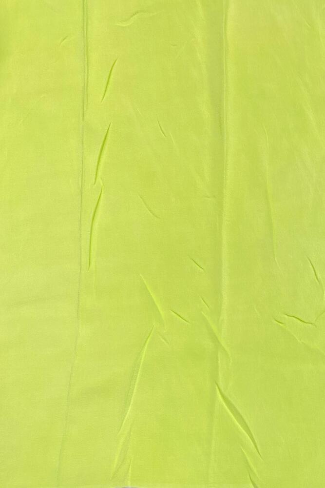 Lime Yellow Red Floral Printed Chiffon Saree, With Unstiched Blouse Piece