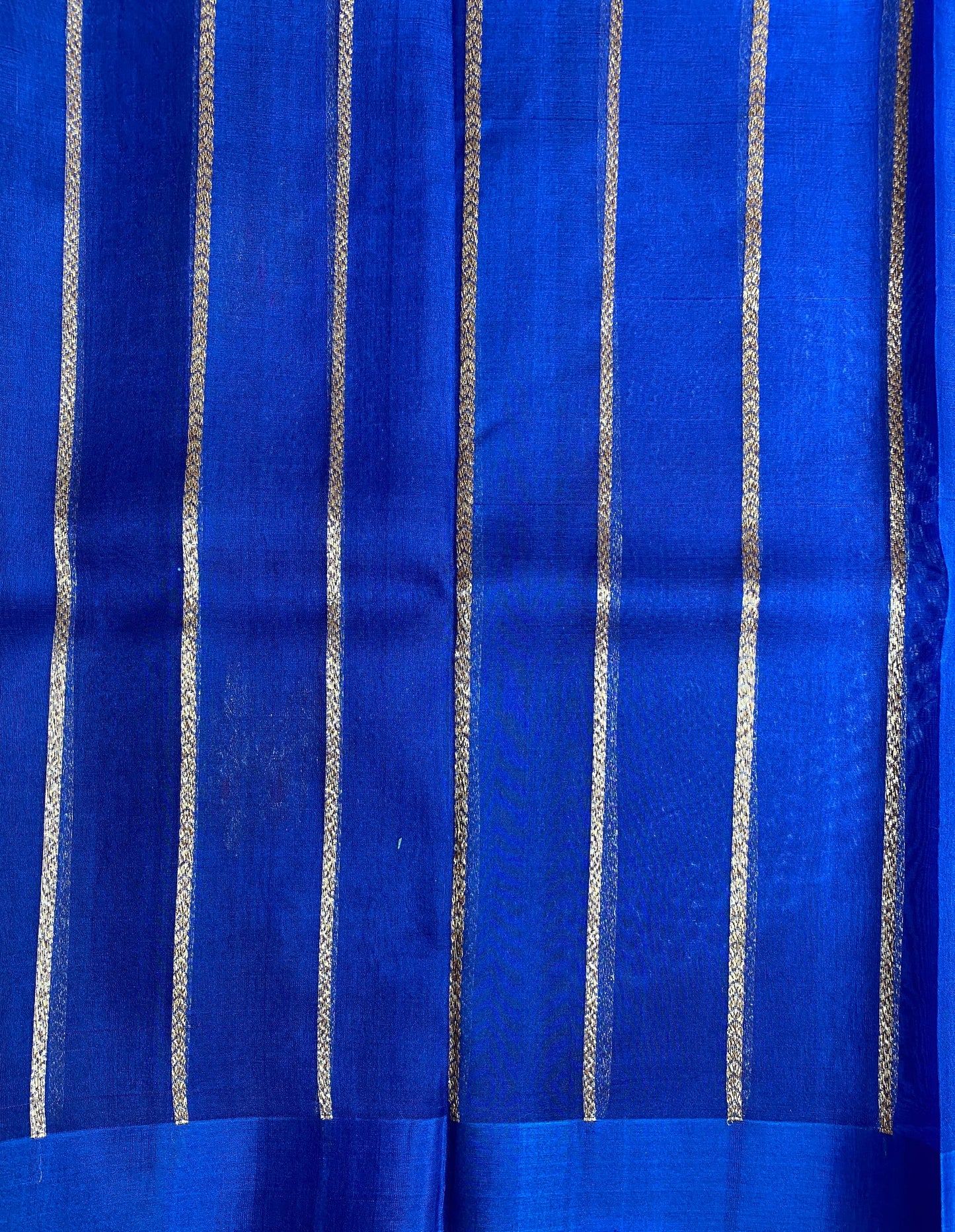 Indigo Blue Kora Banarasi Silk Saree, With Unstiched Blouse