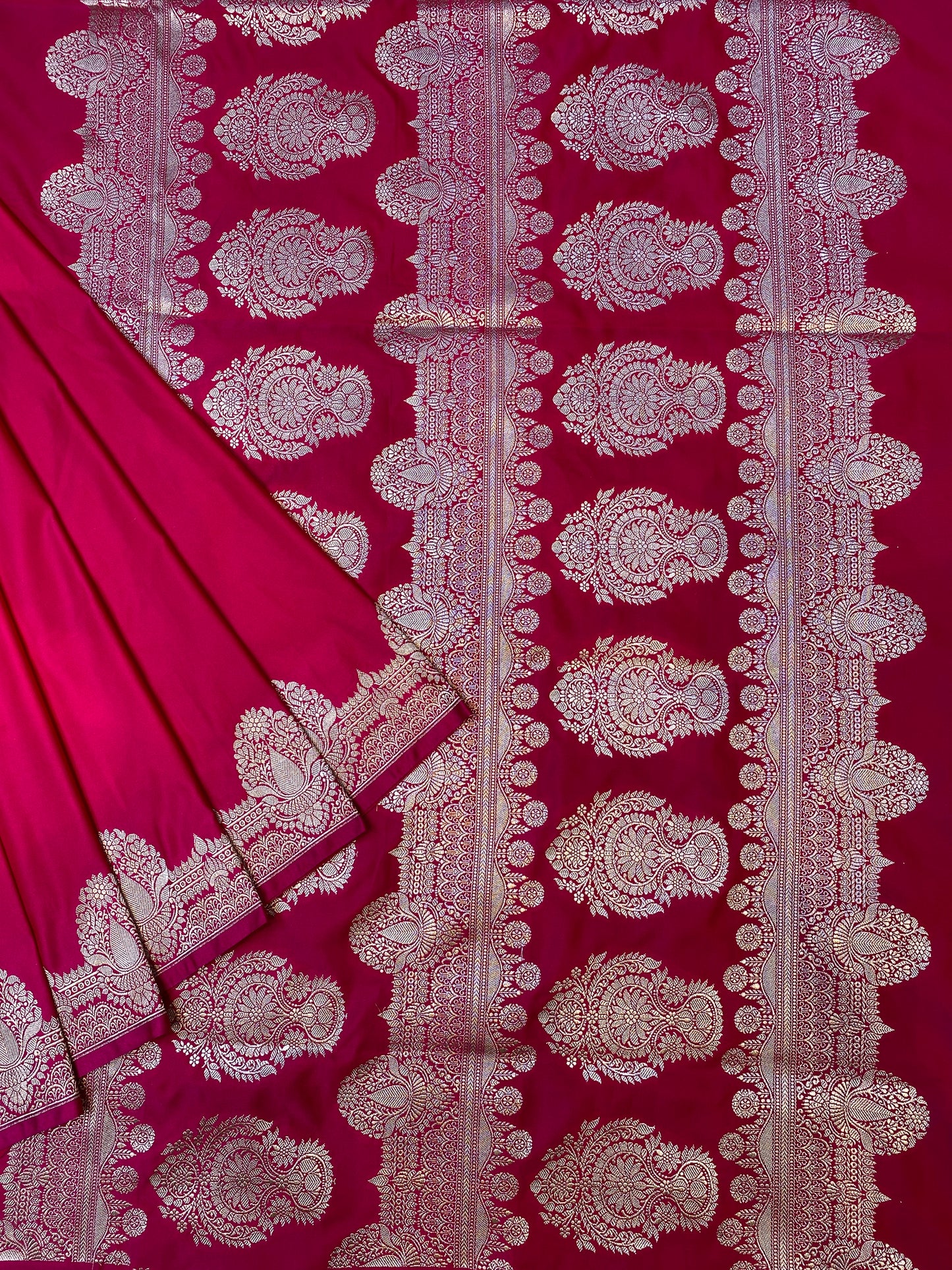 Rani Semi Mashru Katan Silk Saree, With Unstiched Blouse