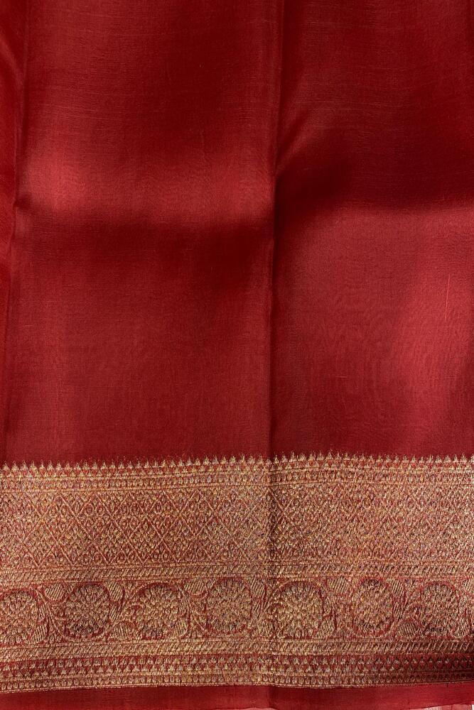 Pista Green Kora Banarasi Silk Saree, With Unstiched Blouse