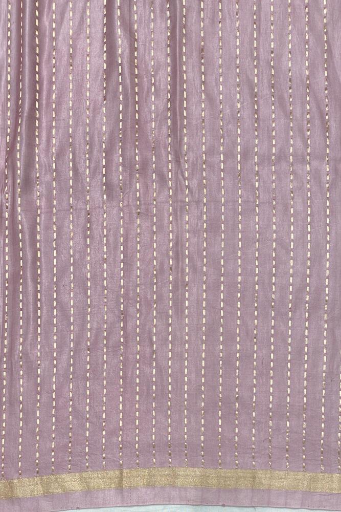 Purple Mashru Silk Banarasi Handloom Saree, With Unstiched Blouse