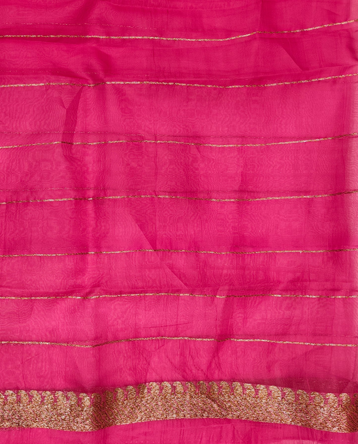 Saffron Kora Banarasi Silk Saree, With Unstiched Blouse