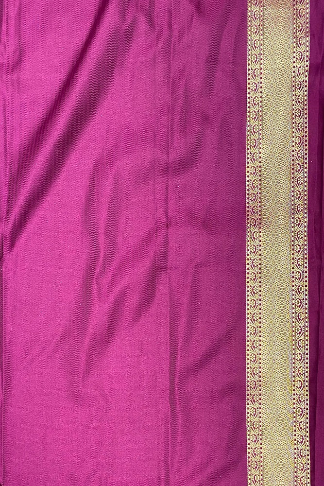 Violet Tanchoi Silk Saree Self Weaving With Unstiched Blouse