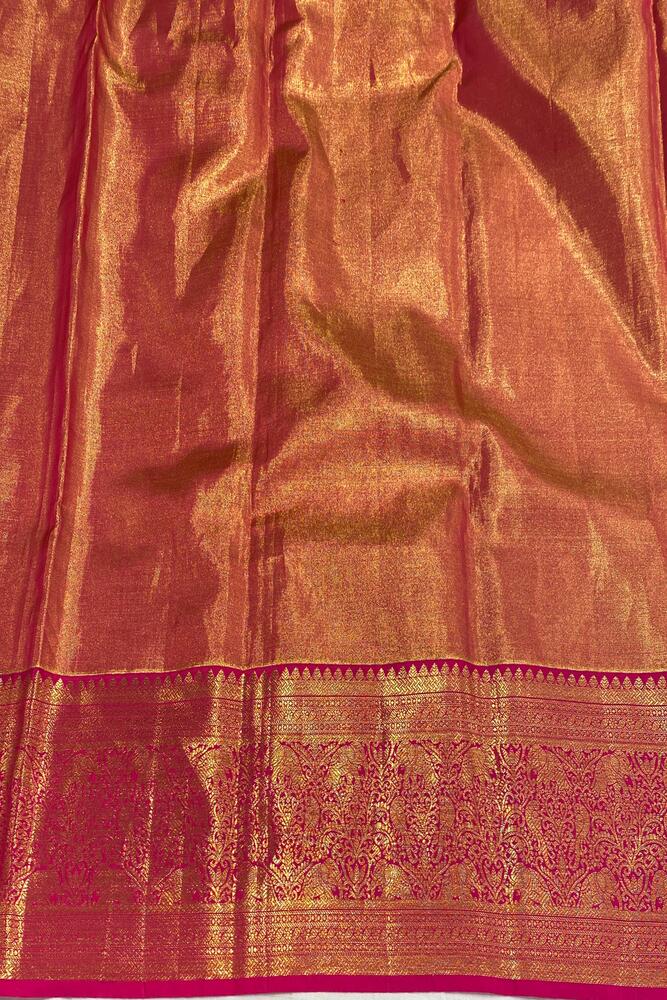Multi Purple Pure Kanjeevaram Silk Saree, With Unstiched Blouse
