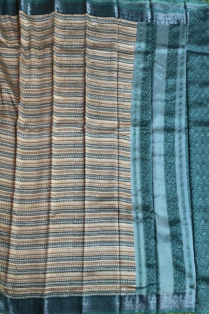Multi cotton Chanderi saree with unstiched blouse from Saarang Sarees, featuring traditional woven fabric and intricate design.