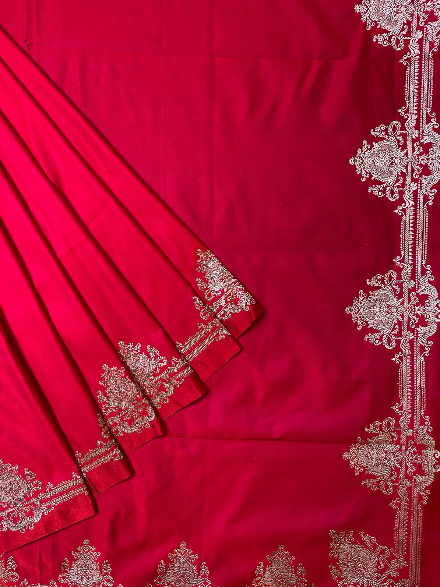 Magenta Semi Mashru Katan Silk Saree, With Unstiched Blouse