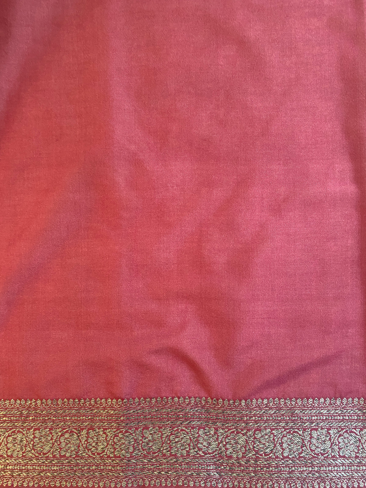 Red Semi Katan Brocade Silk Saree, With Unstiched Blouse