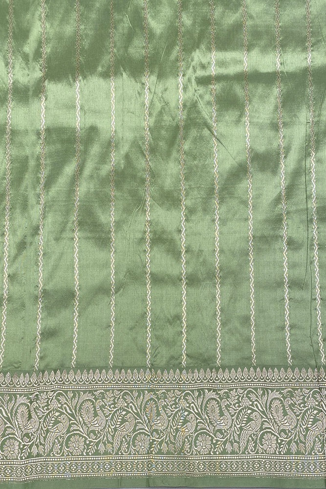 Dusty Peach Katan Banarasi Saree Hand Woven Work, With Unstiched Blouse