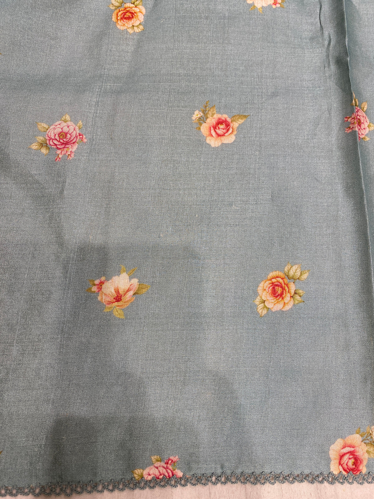 Off-White Tussar Resham Embroidery Saree, With Unstiched Blouse