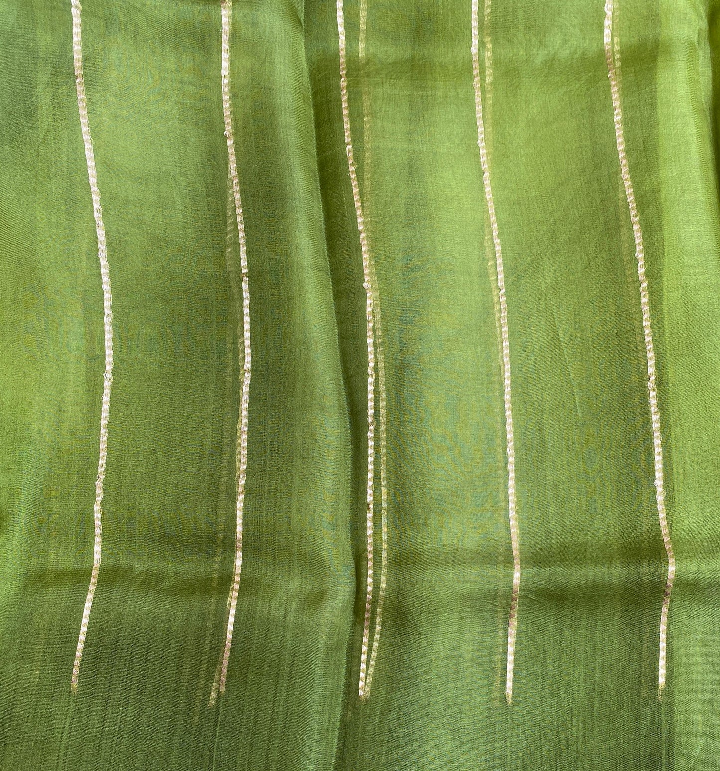 Green Kora Banarasi Silk Saree, With Unstiched Blouse