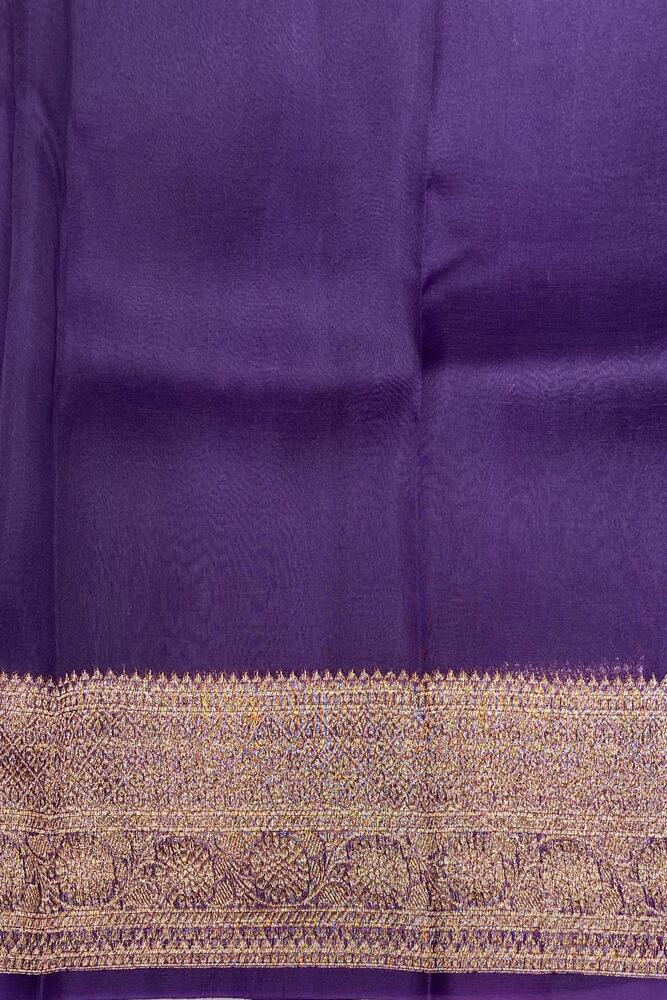 Firozi Blue Kora Banarasi Silk Saree, With Unstiched Blouse