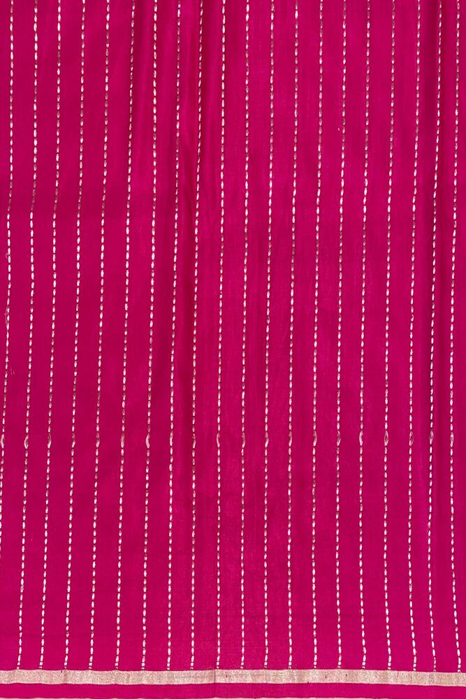 Off-White Purple Border Mashru Silk Banarasi Handloom Saree, With Unstiched Blouse