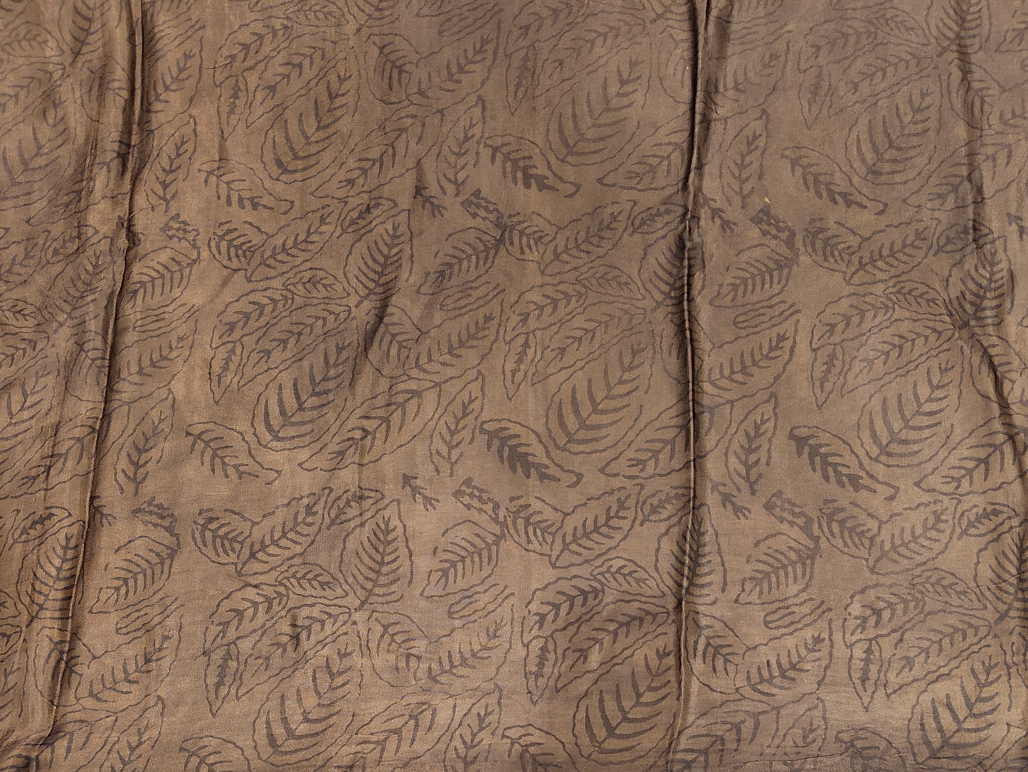 Beige Pure Modal Silk Ajrakh Printed Saree With Unstich Blouse
