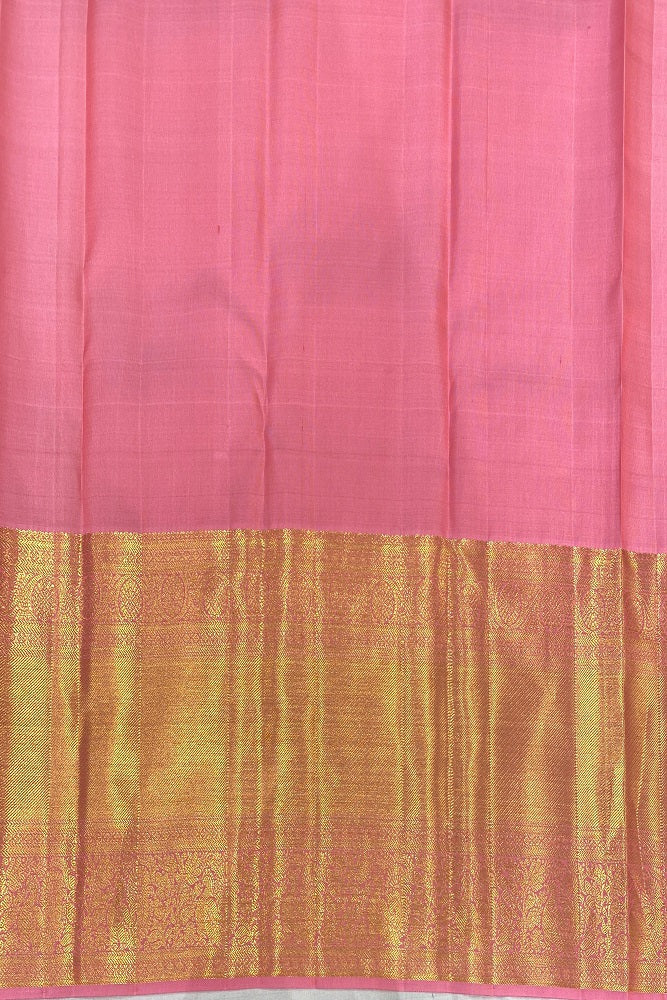 Firozi Pure Kanjeevaram Silk Saree, With Unstiched Blouse
