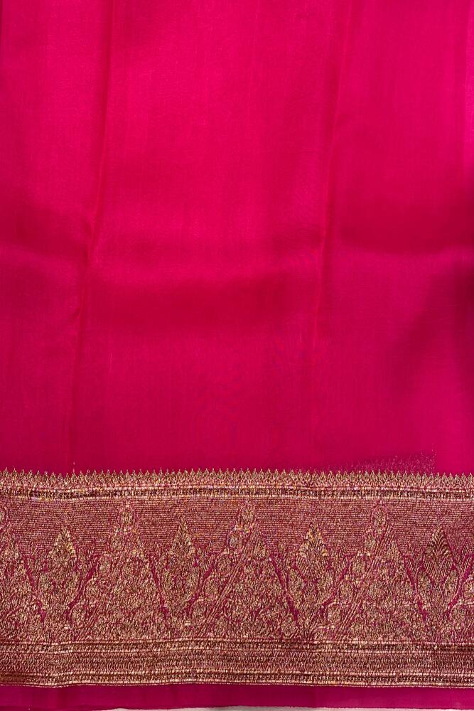 Bottle Green Kora Banarasi Silk Saree, With Unstiched Blouse