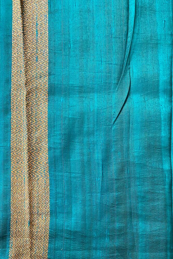 Rani Pure Raw Tussar Banarasi Silk Saree, Hand Woven Motifs With Unstiched Blouse