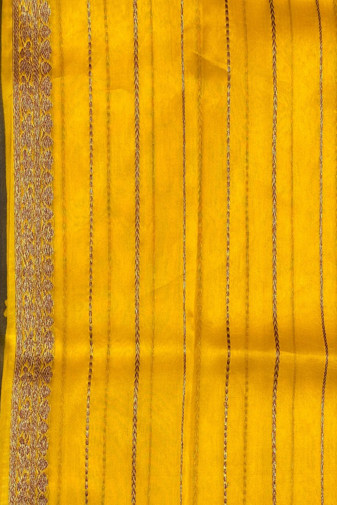 Black Kora Banarasi Silk Saree, With Unstiched Blouse