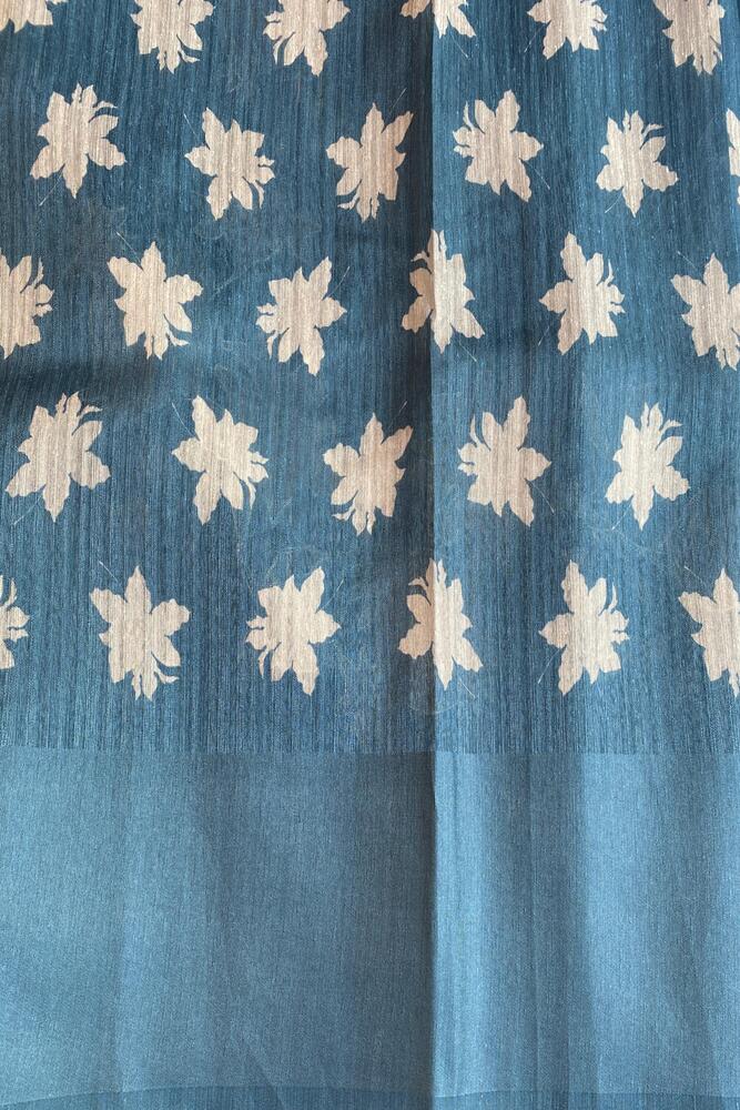 Light Blue Budget Friendly Ghicha Tussar Saree, With Unstiched Blouse