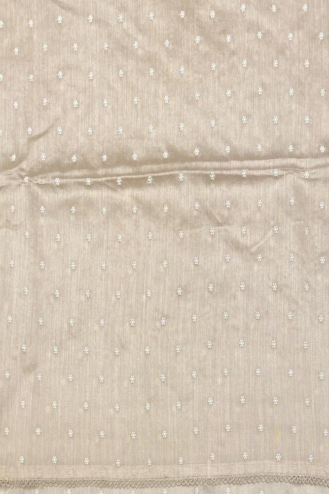 Pista Green Munga Handloom Saree With Chikankari Work, With Unstiched Blouse
