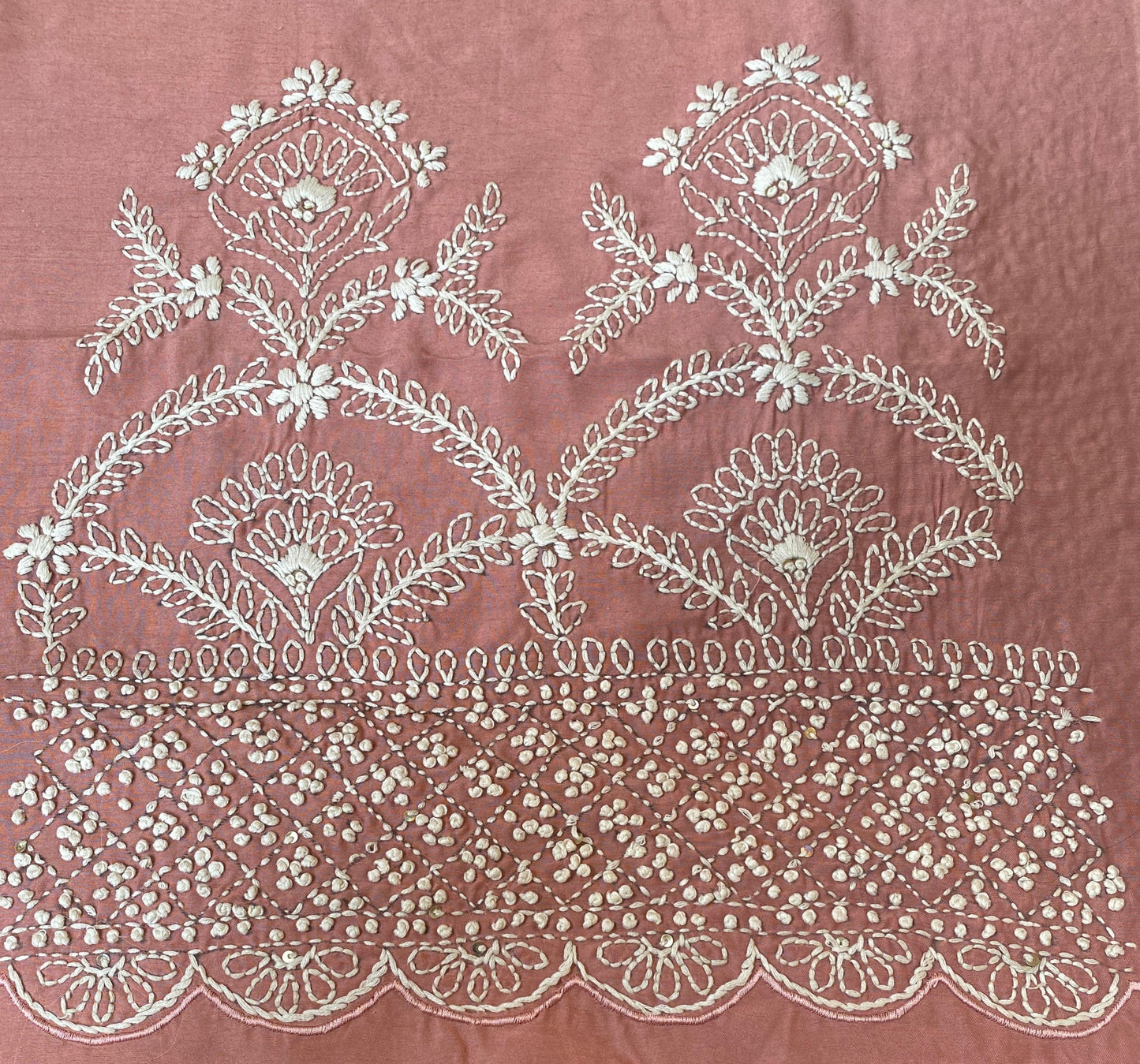 Mauve Organza Silk Hand Embroidery Saree, With Unstiched Blouse