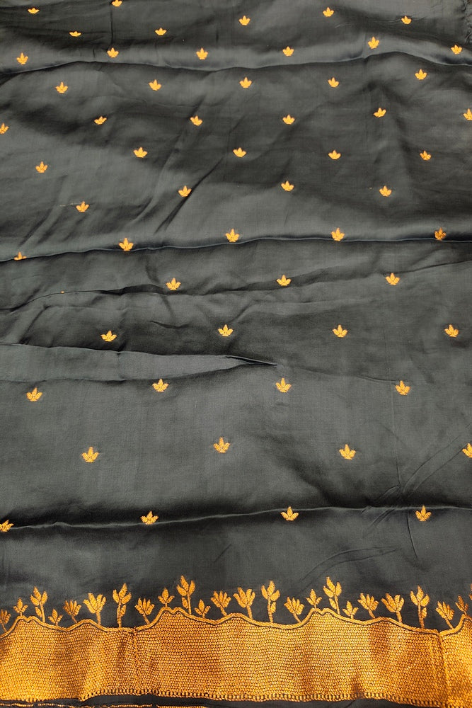 Deep Blue Semi Mashru Silk Sarees With Unstiched Blouse
