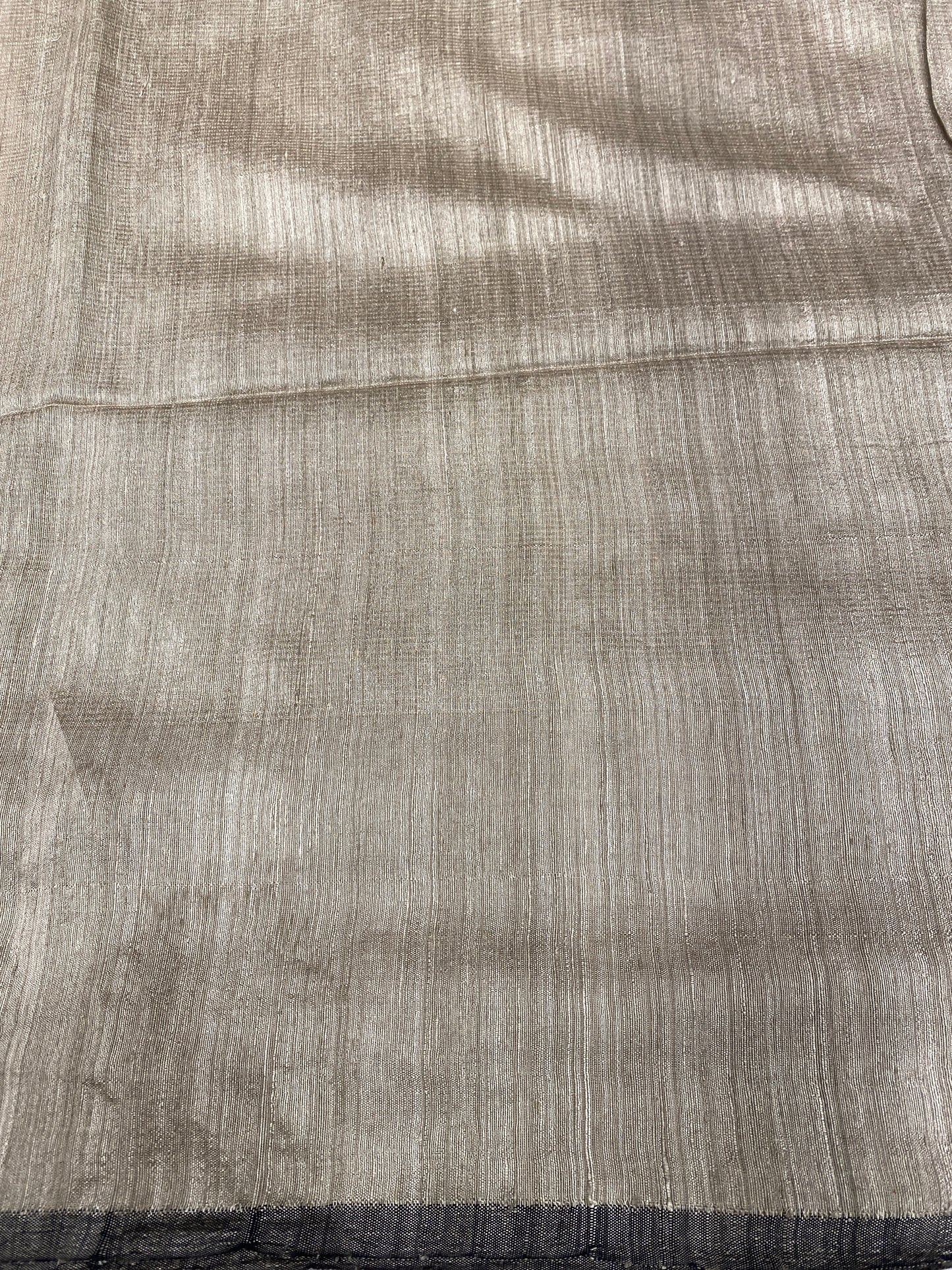 Grey Handloom Silk Saree, With Unstiched Blouse