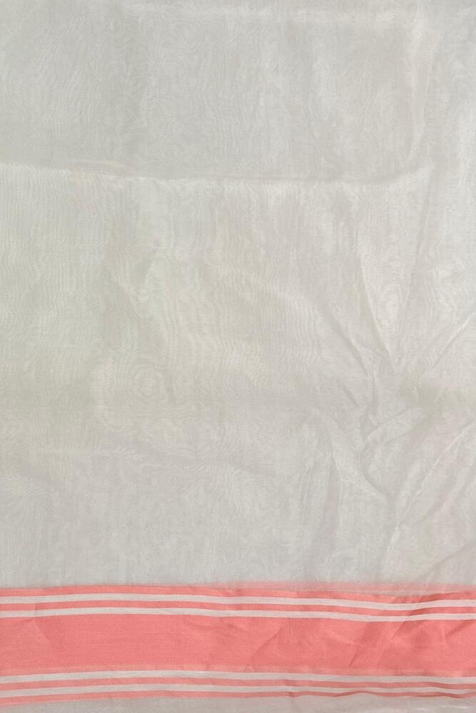 White Muslin Jamdani Saree, With Unstiched Blouse