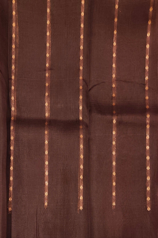 Rani Pink Kora Banarasi Silk Saree, With Unstiched Blouse
