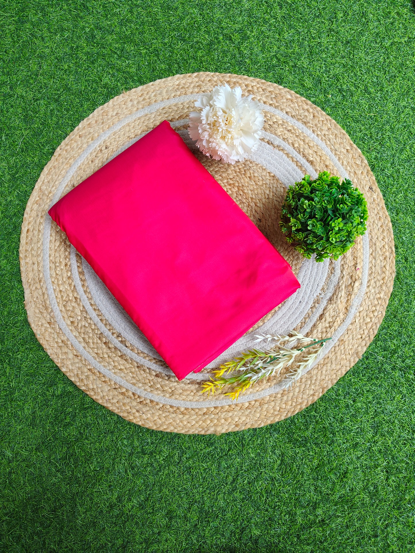 Red Semi Mashru Katan Silk Saree, With Unstiched Blouse
