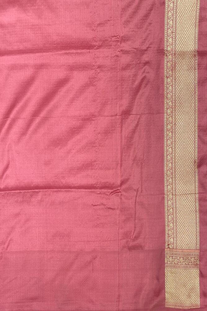 Pink Banarasi Patola Silk Saree, With Unstiched Blouse