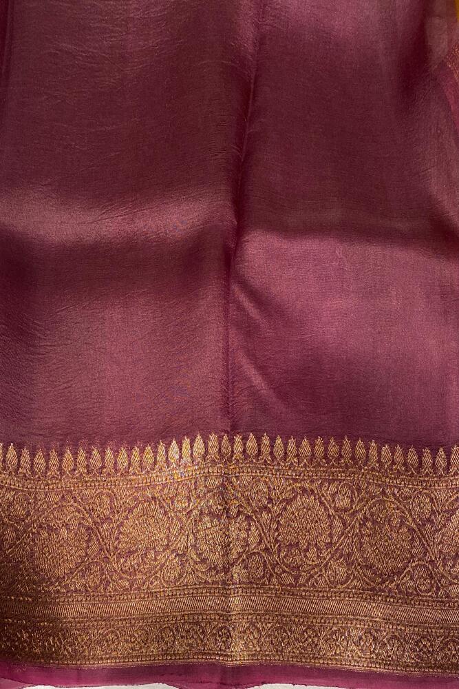 Yellow Kora Banarasi Silk Saree, With Unstiched Blouse