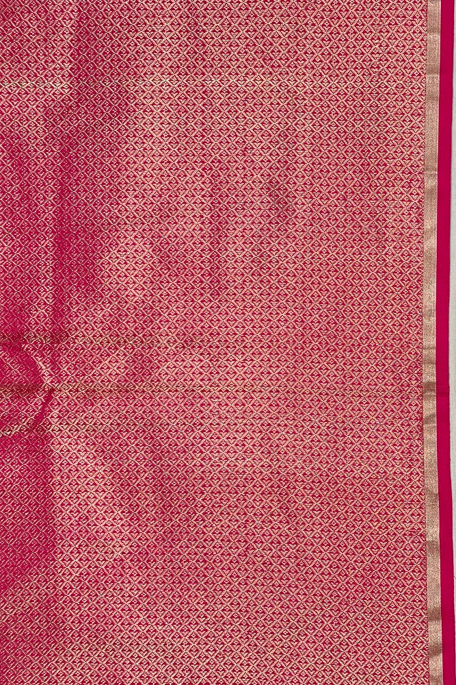 PINK MASHRU KATAN SILK BANARASI KADWA HANDLOOM SAREE WITHOUT BORDER