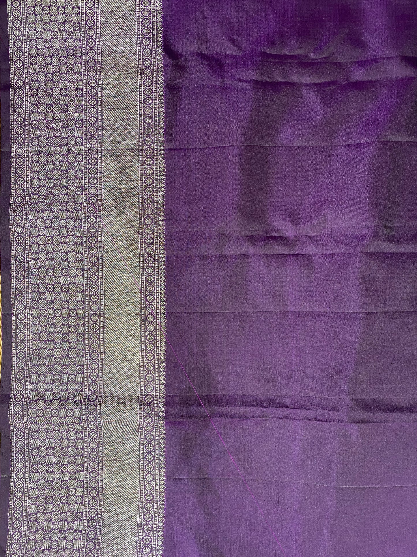Deep Purple Pure Kanjeevaram Silk Saree, With Unstiched Blouse