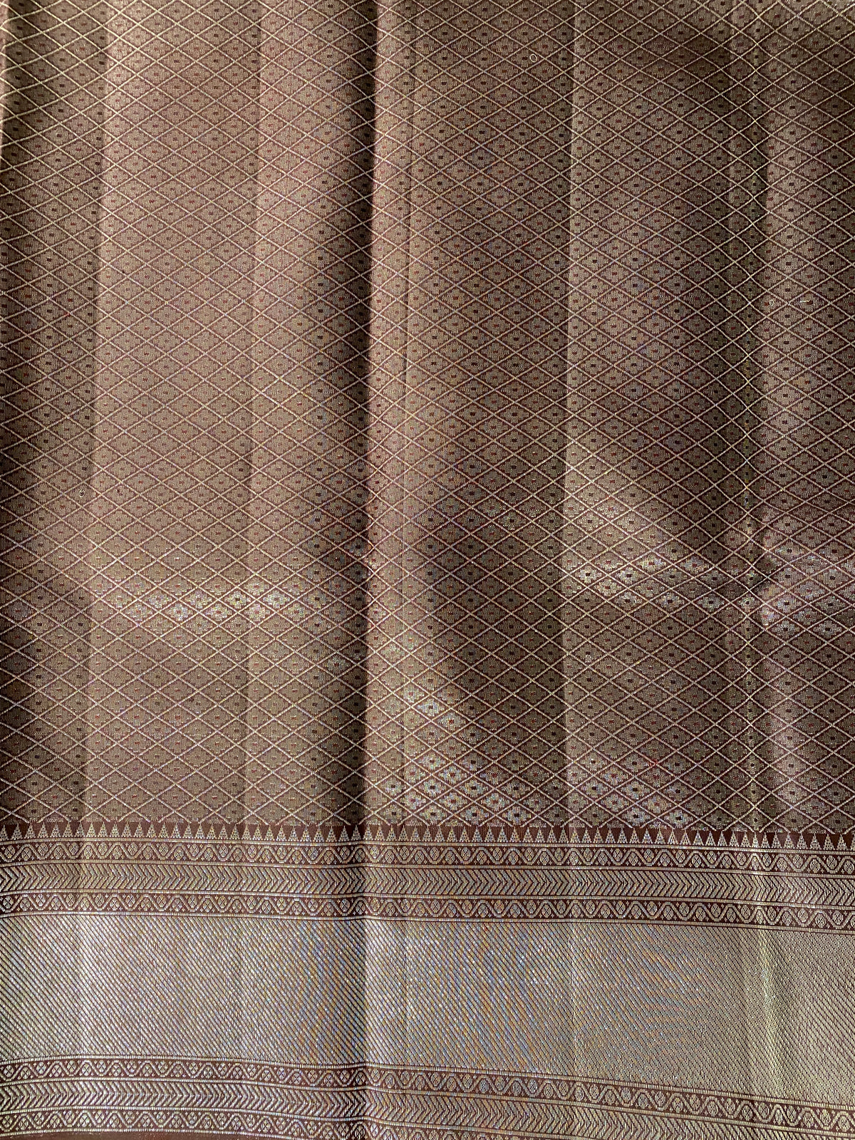 Coffe Brown Pure Kanjeevaram Silk Saree, With Unstiched Blouse